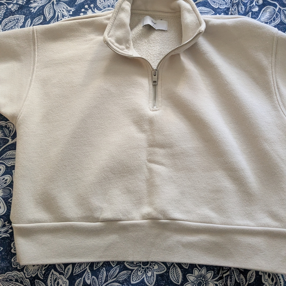 TNA Cream Quarter-Zip Pullover Sweater